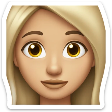 Pretty brunette girl with long eyelashes and blonde highlights in her hair sticker