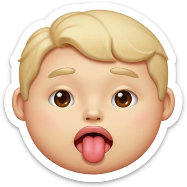 puffed up cheeks with tounge sticking out sticker