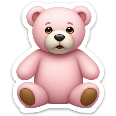 light pink teddy bear sticker