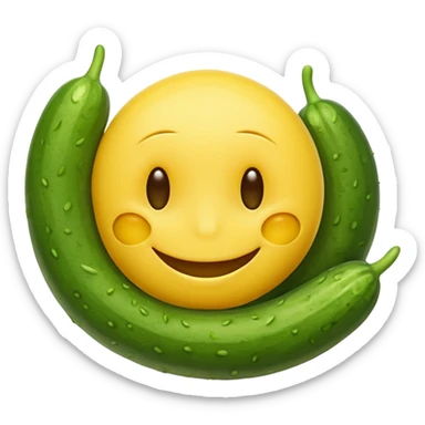 resting yellow smiley face with cucumbers over its eyes sticker