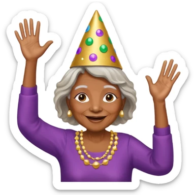 Old lady hands up raise the roof dancing  like she doesn’t care  sticker