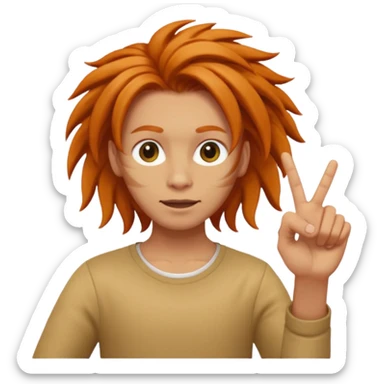 Ginger dread twirling around finger  sticker