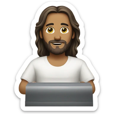 Jesus christ working cashier sticker