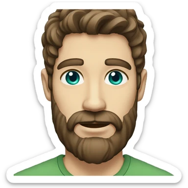 man, beard brownhair blue-green-eyes sticker