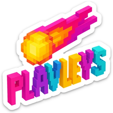светящиеся комета с надписью "PLAVLEYS", no background sticker