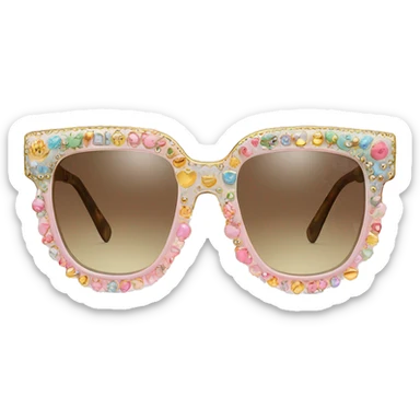 Dolce and Gabbana sunglasses with colourful pastel ornament and golden detais  sticker
