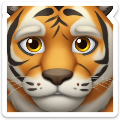 A CONCERNED TIGER WITH A DOUBLE CHIN sticker