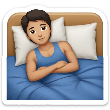 Masculine woman spooning in bed sticker