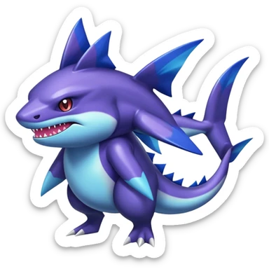 Shiny Dark Sharpedo-Haunter-Nidorino-fusion-hybrid full body sticker