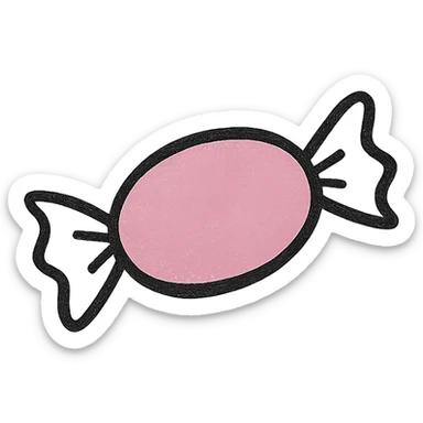 hand drawn outlined icon of a pink object, no fill sticker