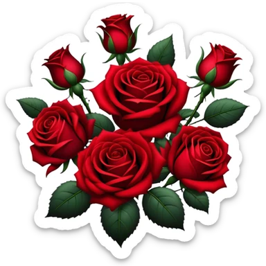 Gothic dark red roses in a bouquet  sticker