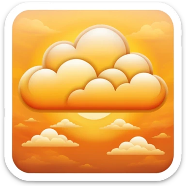 A golden sunset cloud with warm gradient tones. sticker