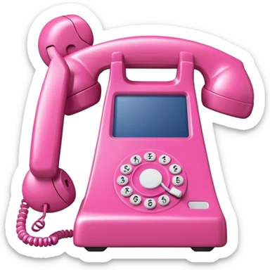 pink phone call \caller id bubble sticker