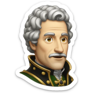 man with a protruding Habsburg jaw sticker