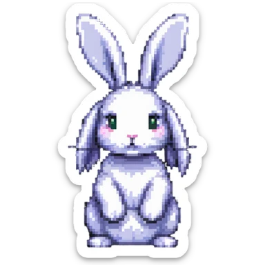 cute fuzzy bunny with floppy ears sticker