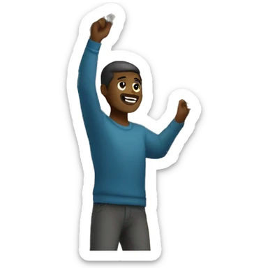 Man putting up Christmas lights sticker