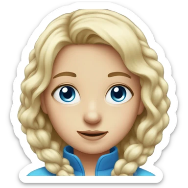 indoor portrait of a girl with blue eyes sticker