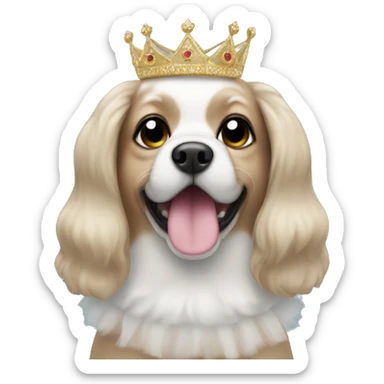 A dog in a tutu and Tiara sticker