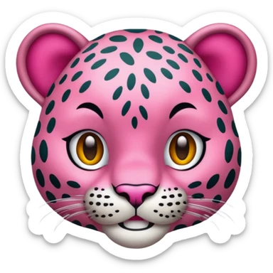 Emoji leopardo rosa cuerpo entero de lado y más realista sticker
