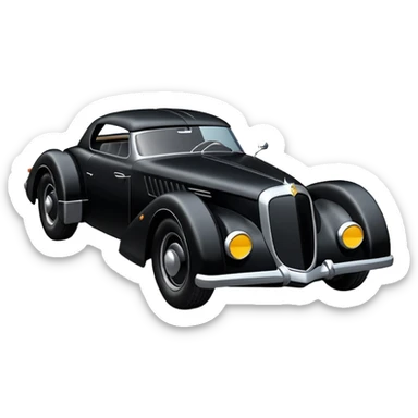  the animated series Batmobile loosely based on 1936 cord 812 (flat square body) stealthy understated  sticker