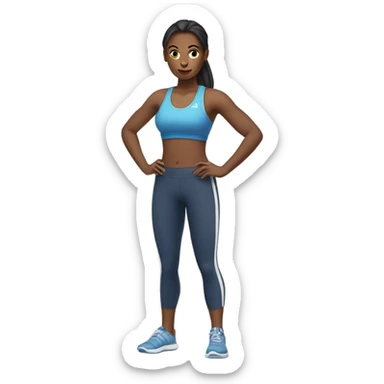 sporty woman in gym outfit seen from front sticker