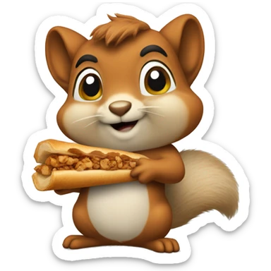 squirrel with shawarma sticker