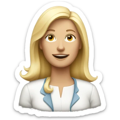 50 year old blonde woman and psychologist sticker