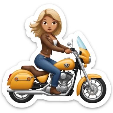 woman with big breasts riding a motorcycle sticker