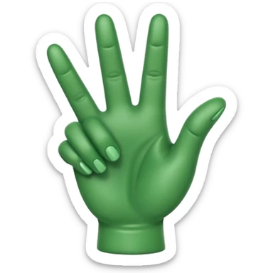 Green hand with fingers crossed sticker