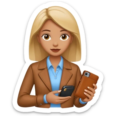Mujer con cel y cartera  sticker