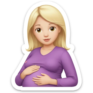 thicc and pregnant woman blond white sticker