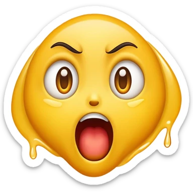 Emoji screaming with wide eyes, and tears sticker