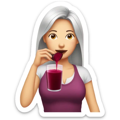 woman drinking beet juice sticker