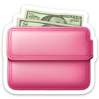 Pink Wallet with money sticker