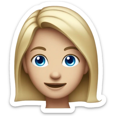 smiling girl with medium breasts with blue eyes sticker