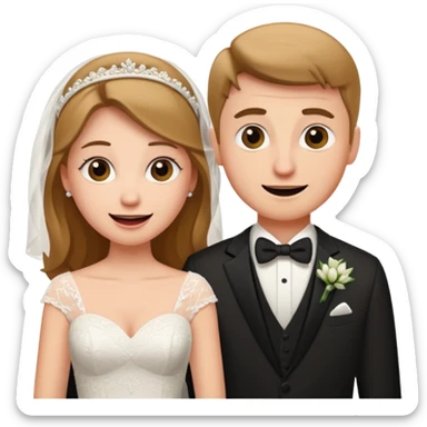 confused newlywed couple sticker