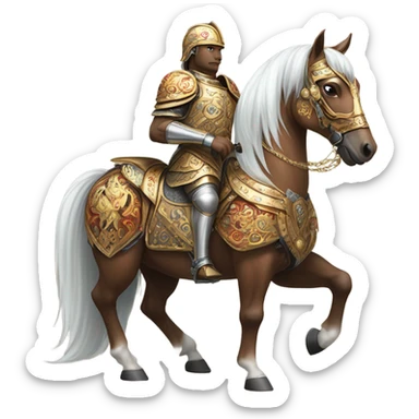 A stallion wearing armor sticker