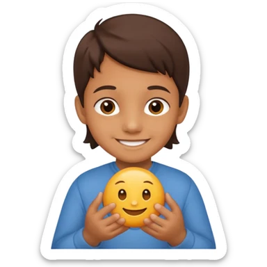 A Lil kid holding 6 7 on sticker