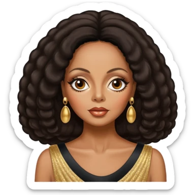 Diana Ross with dark brown hair sticker