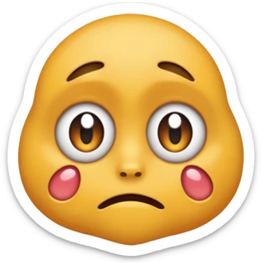 Labubu llorando, ojos brillosos, mejillas húmedas sticker