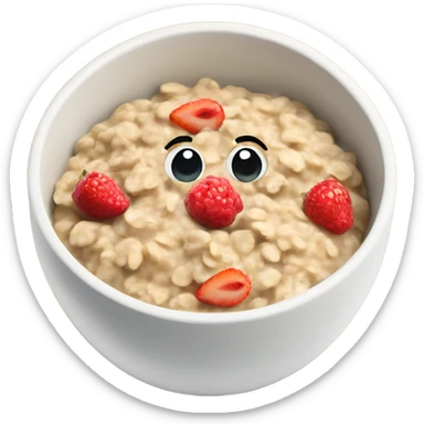 a bowl of fruit oatmeal sticker