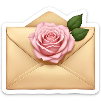 A vintage love letter sealed with golden wax, a single pale pink rose resting on top.
 sticker