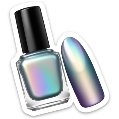 Multichrome Colorshifting silver, opalescent effect Nail polish, translucent bottle sticker