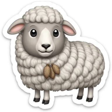 a sheep with a wolf pelt draped over it sticker