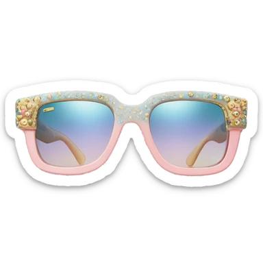 Dolce and Gabbana sunglasses with colourful pastel ornament print and golden detais  sticker