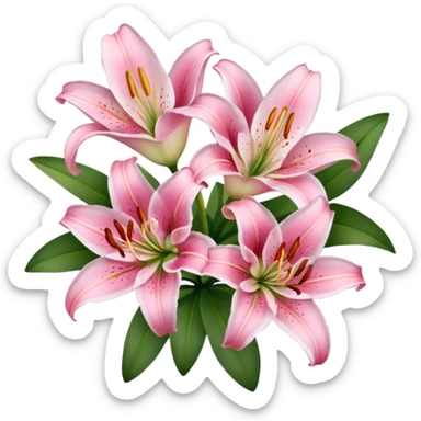 Pink lilies sticker