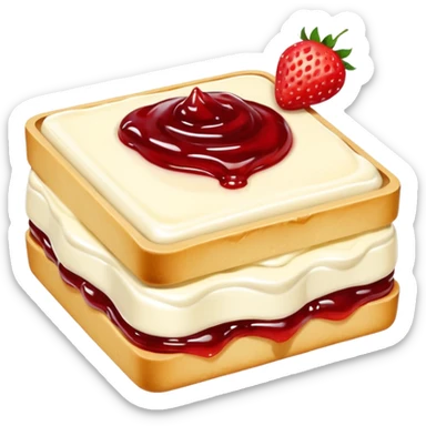 Baltic curd snack with jam sticker