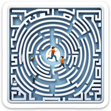 maze with a runner sticker