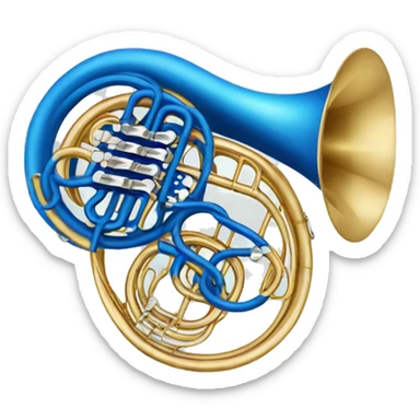 Blue french horn sticker