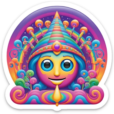 psychedelic concert poster sticker